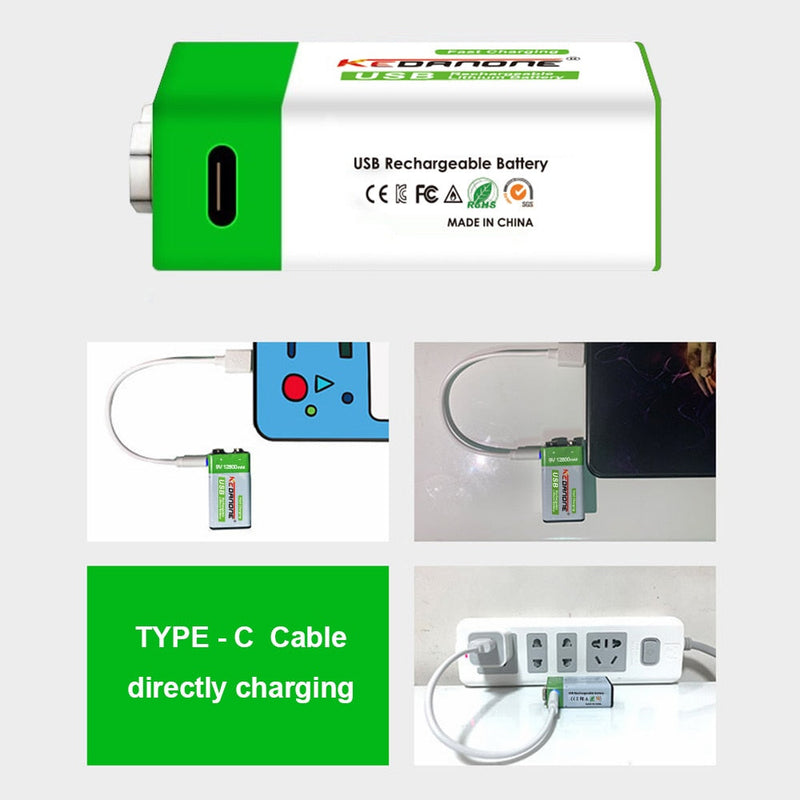 Pilha recarregável por usb